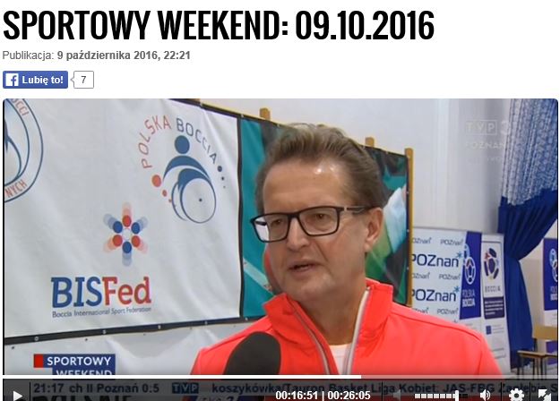 POLSKABOCCIA'2016 w „Sportowym weekendzie” TVP3 Start Poznań